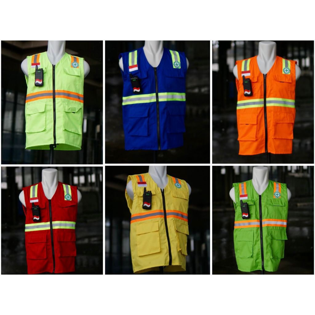 ROMPI SAFETY/ROMPI HSE-SAFETY K3/ROMPI SAFETY VEST/BAHAN DRILL M-XXL VARIASI REFLEKTOR/VEST PRIA/PRO