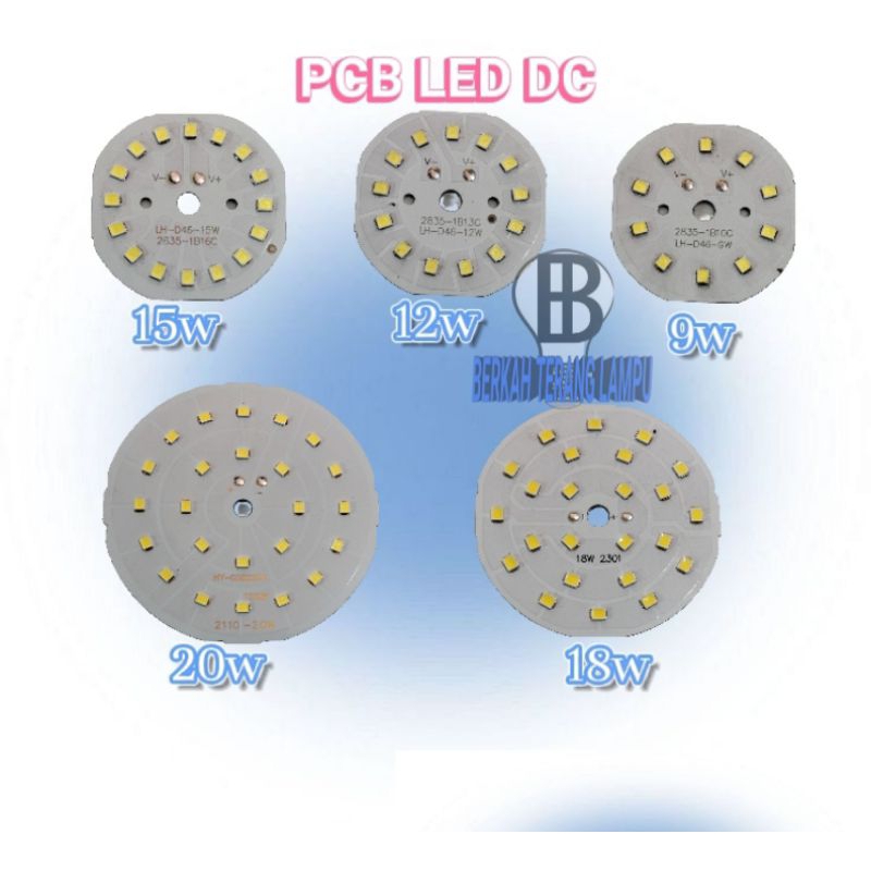 (PROMO 12.12) PCB MATA LED DC  Berbagai watt,PCB Chip Led all watt 9w,12w,15w,18w,20w