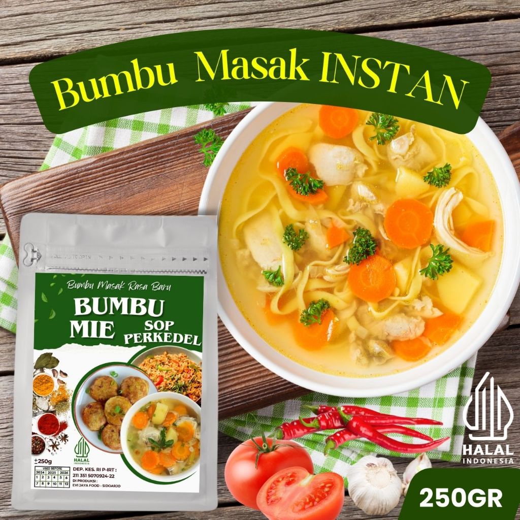 

Bumbu Basah Instan Rasa Sop / Mie / Perkedel Kemasan 250gr , Bumbu Jadi , Bumbu Instan