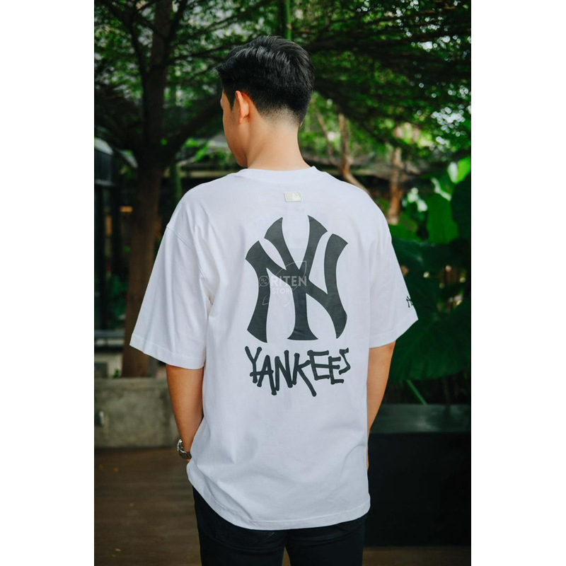 MLB Korea NY Basic Big Logo Tee White Original / Baju Kaos MLB Authentic