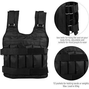 POTENCE Adjustable Weighted Vest 35kg Wrist & Ankle Weight Weighted Vest 15 kg Rompi Jacket Adjustab