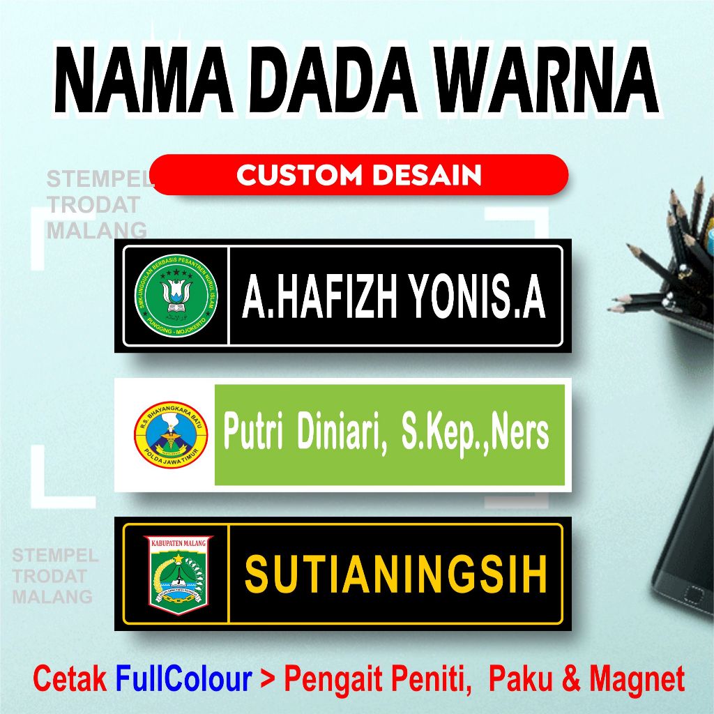 

Name Tag resin / nametag cembung / Nama Dada resin cembung /Akrilik-Kuningan-Stainless-Peniti-Magnet