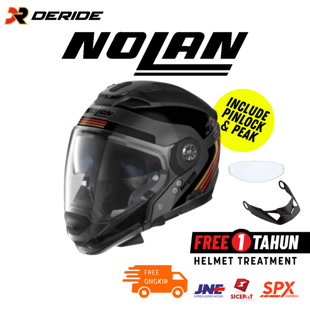 Nolan N70-2 GT 063 Jetpack Flat Grey N-Com Helm Crossover Hybrid SNI Double Visor N70 2 N702 GT