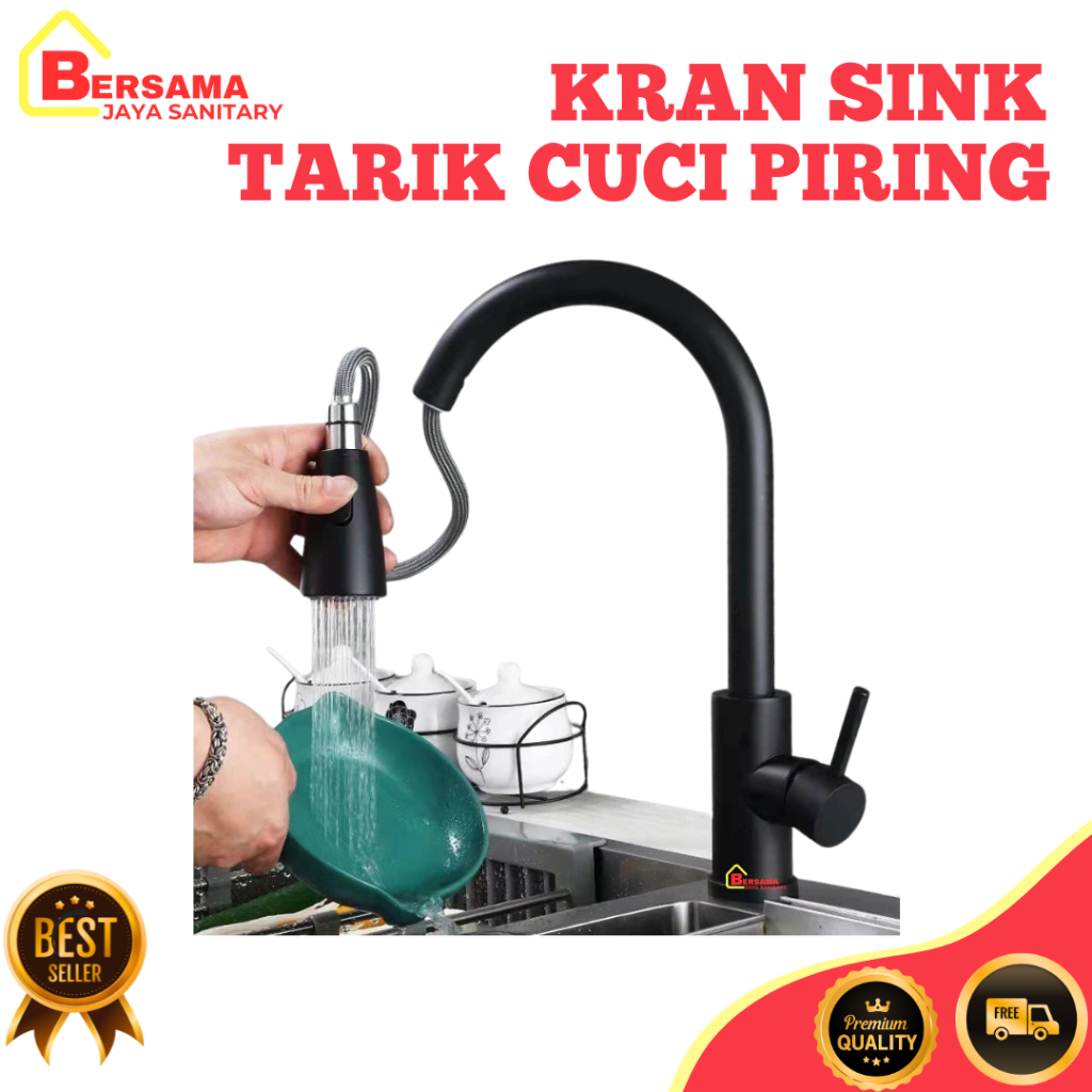 PROMO Kran Sink Tarik Keran Cuci Piring Fleksibel Stainless - kran Cuci Piring Kitchen sink kran air