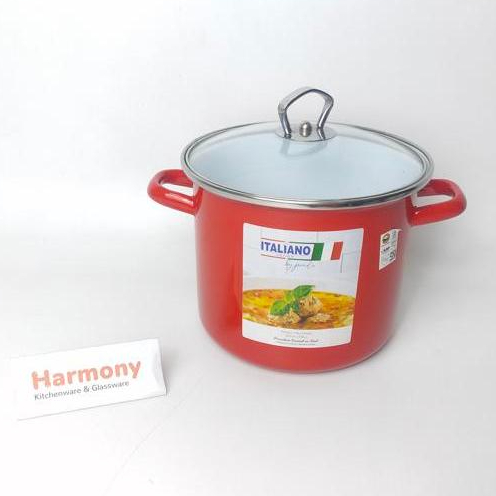 Maspion Panda Italiano 20cm 3.8L Panci Masak Serbaguna Double Handle Kecil Baja Enamel Tebal Dengan 