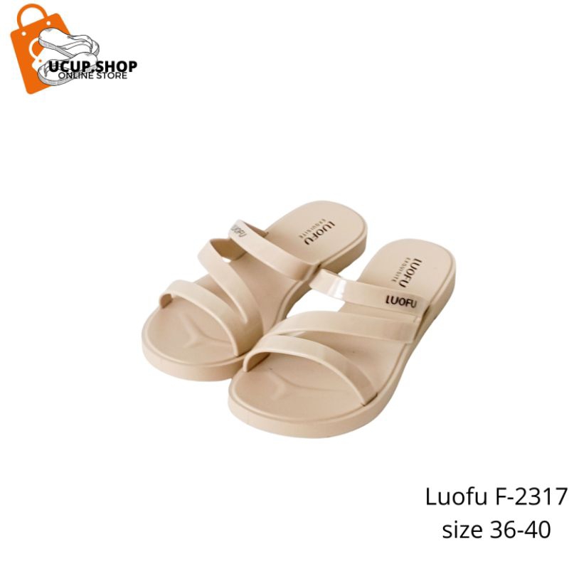 LUOFU ORIGINAL SENDAL SLIP ON | LUOFU F-2317 SLIDE WANITA SIZE 36-40