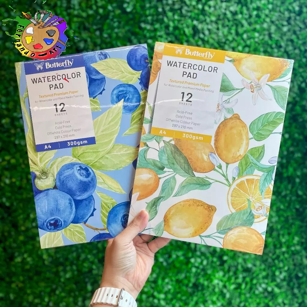 

BUTTERFLY WATERCOLOR PAD 300gsm A4 / BUKU GAMBAR KHUSUS CAT AIR