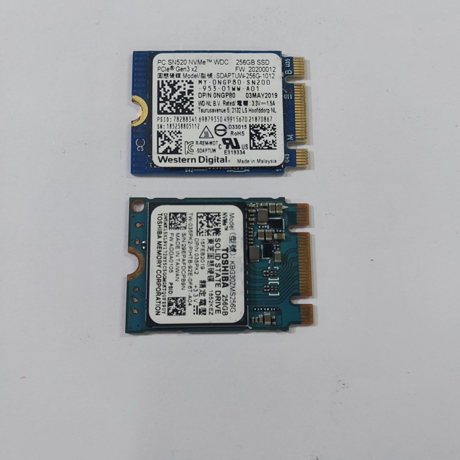 SSD M2 Nvme 2230 256Gb Second Original Socket B+M Key Western Digital toshiba samsung