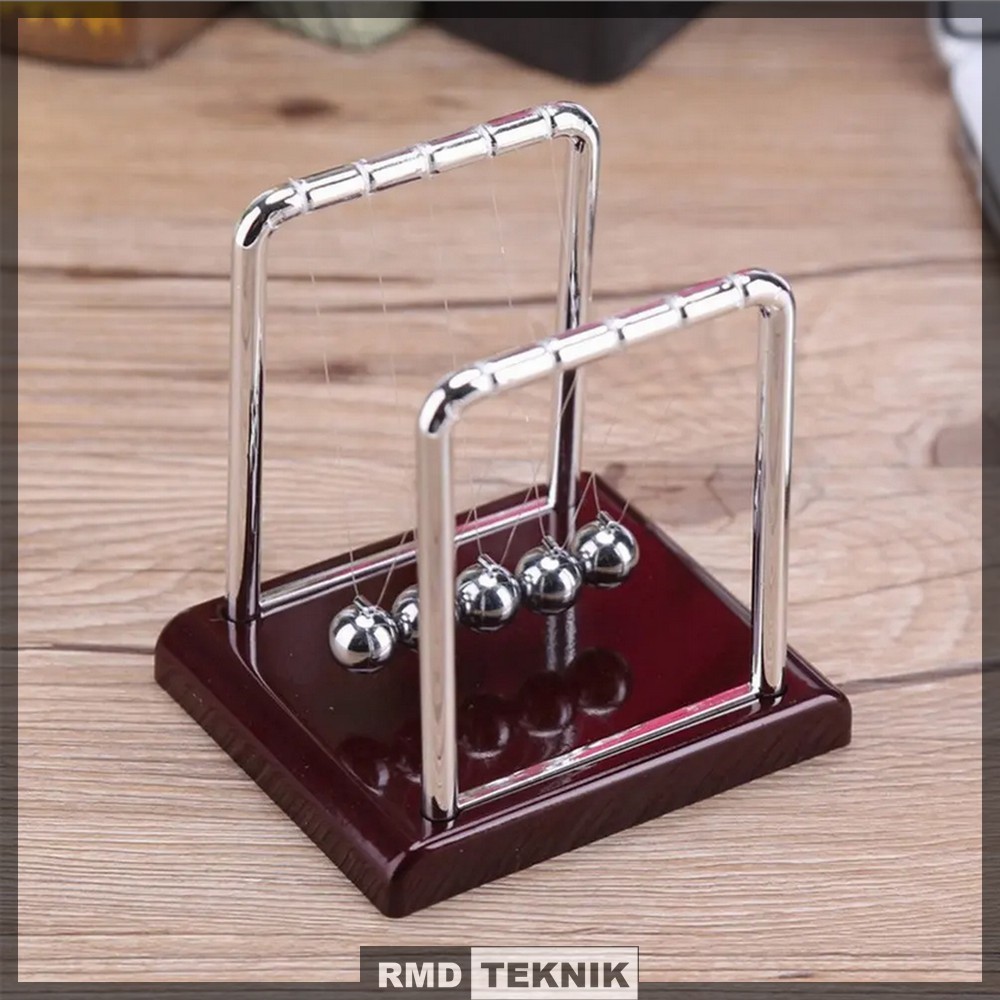 Ornamen Model 5 Bola Pendulum Newton Stainless Steel Fungsional
