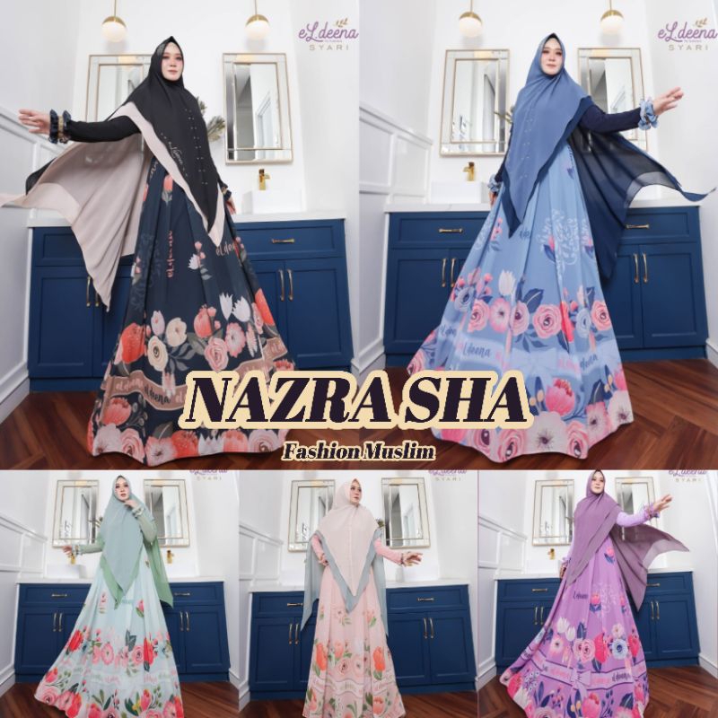 (p1) ELDEENA ZAHAUZA  Baju Gamis Wanita Muslimah Zahawza Series by El Deena Syari. Nazra Sha