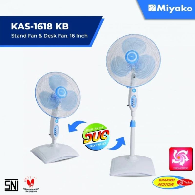 Kipas Angin miyako Kas-1618 Kb dan kas 1618 kb PL