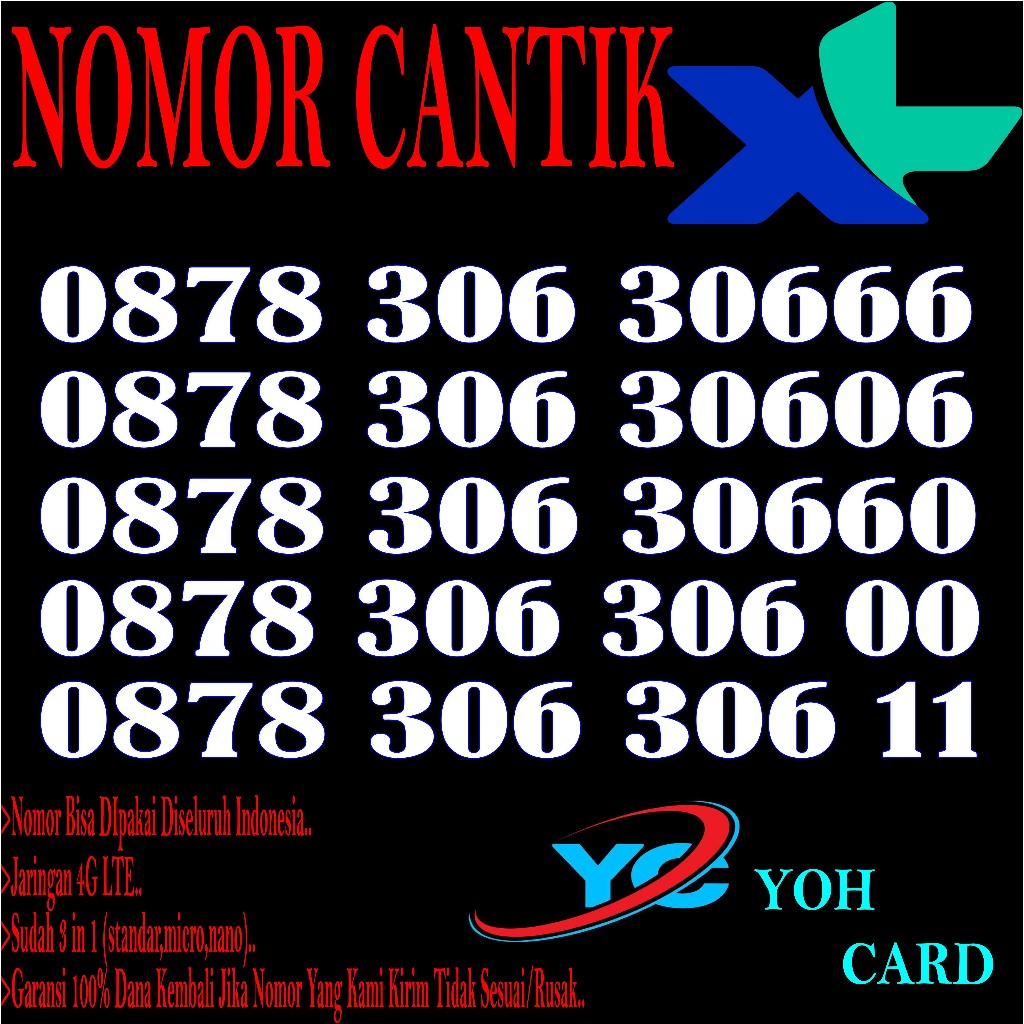 Kartu perdana XL Nomor Cantik XL Perdana XL