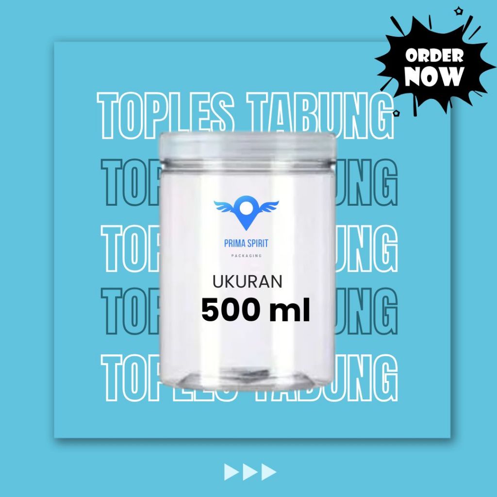 Toples Plastik 500ml / Toples Tabung 500ml / jar plastik pet 500ml