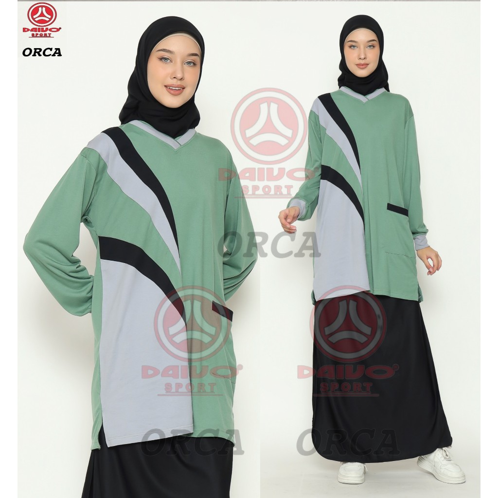 Setelan Baju Senam Muslimah Rok Celana / Model Celana Rok Muslimah Setelan Baju Olahraga Wanita