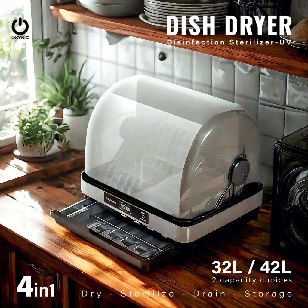 OXYNIC Dish dryer UV 4in1-Steril higienis anti bacteria Sterilizer pengering rak piring alat makan