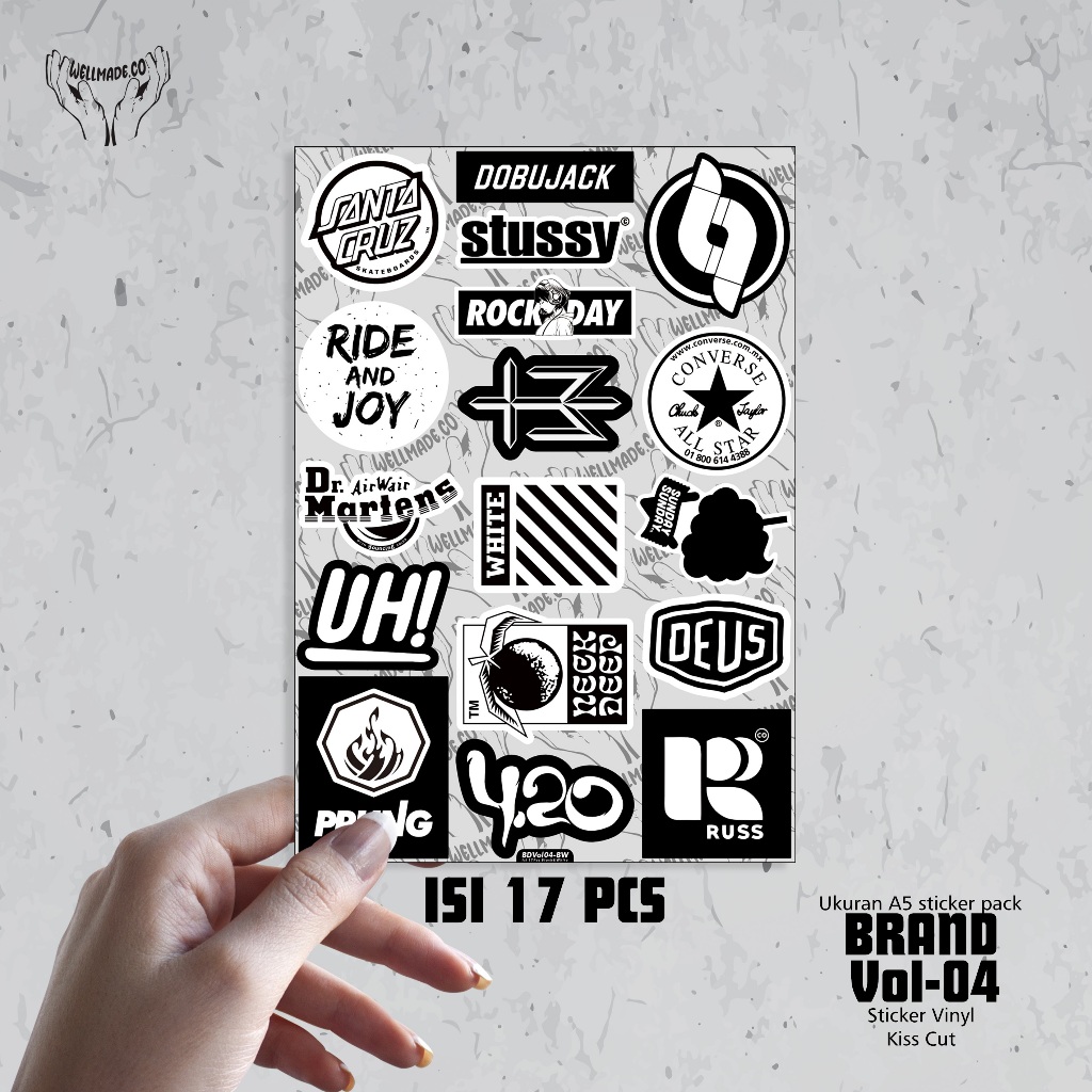 

Sticker Pack BRAND Tumblr Helm Laptop Lokal VOL4 BLACK & WHITE