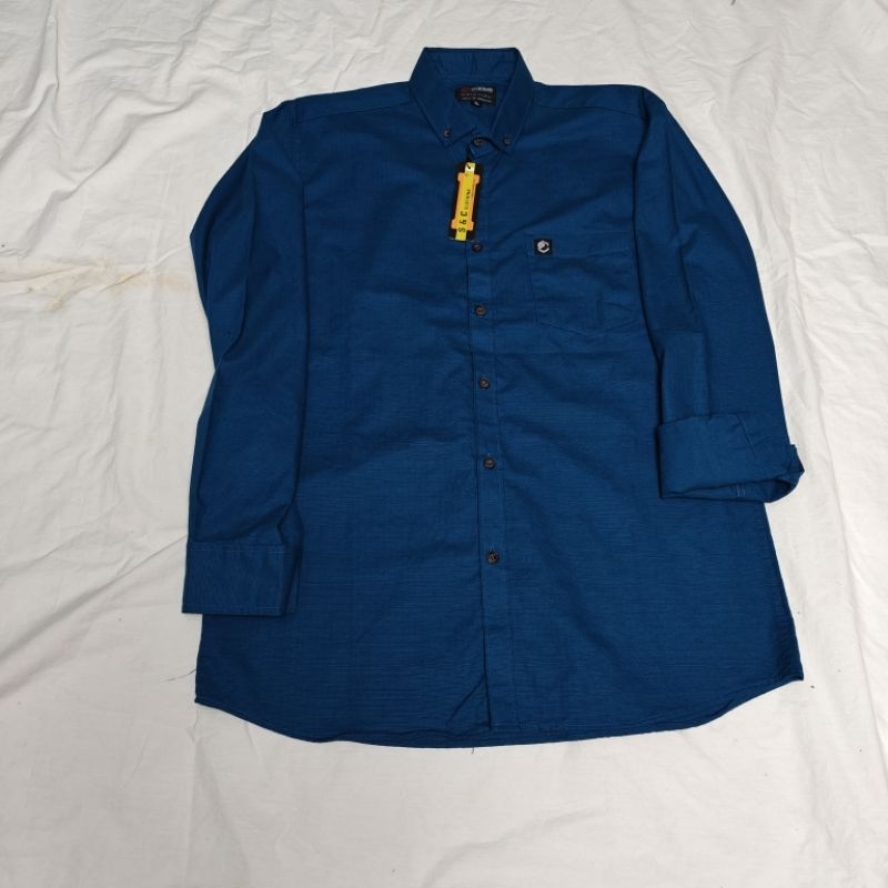 Kemeja Pria Lengan Panjang Warna Emerald Green