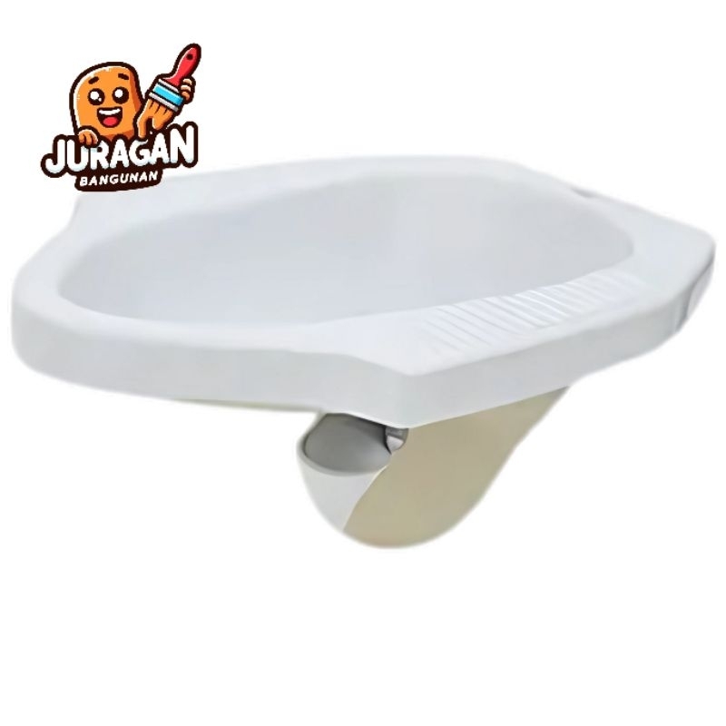 Kloset Jongkok INA C2 - Bengkok | Closet Jongkok Putih / Biru