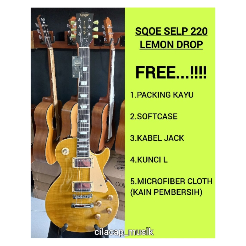 GITAR ELEKTRIK SQOE SELP220 SQOE SELP 220 LEMON DROP