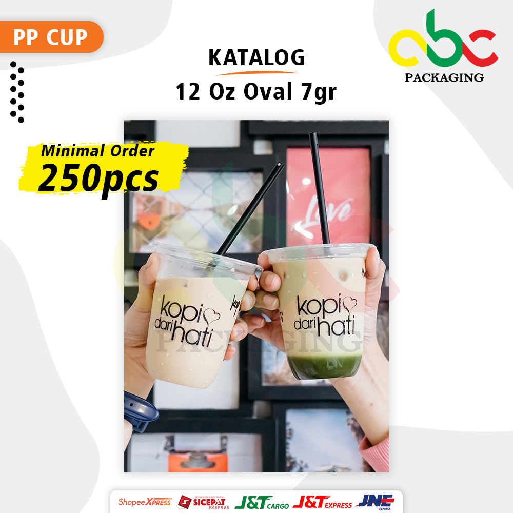 Sablon Gelas Cup Oval 12 Oz Starindo (7 Gram) cup cafe, Cup Coffeshop Murah