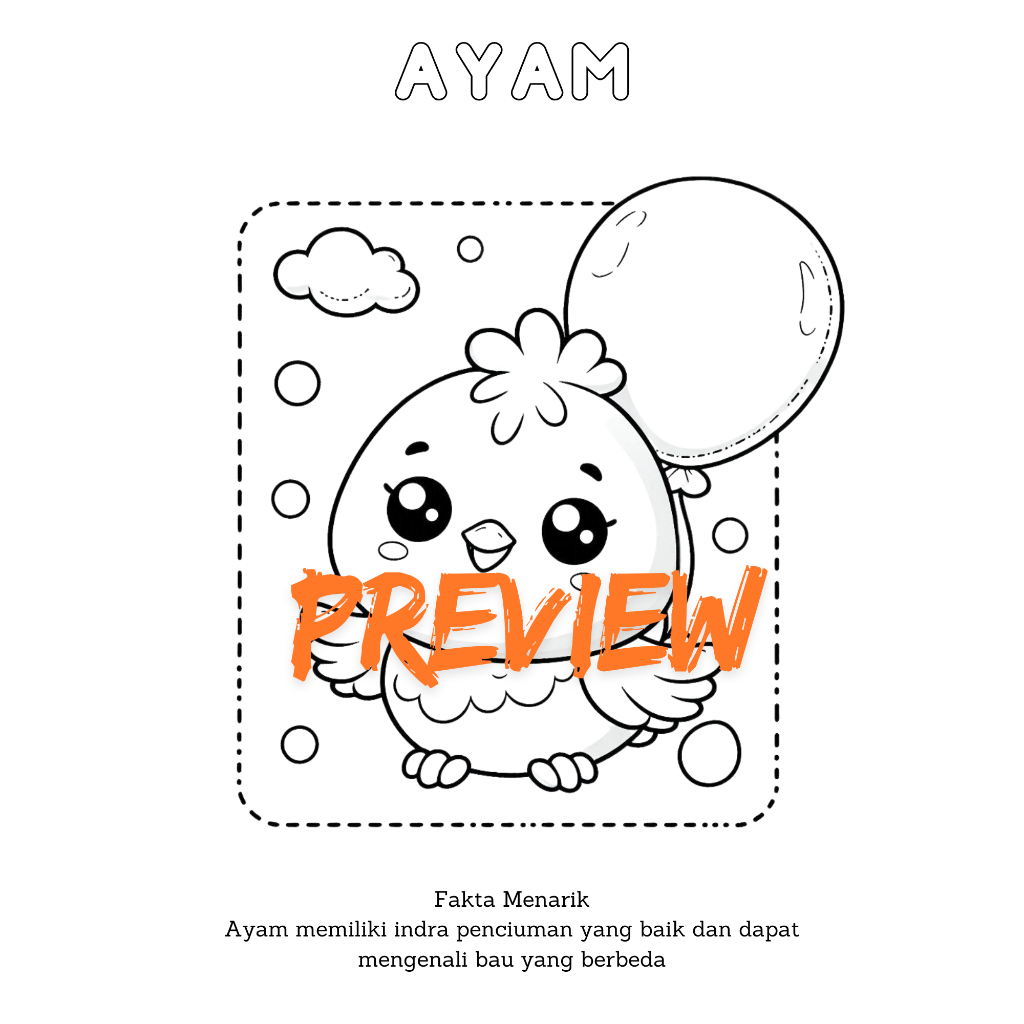 

Kertas Mewarnai Anak Tema Hewan Ternak - Seri Ayam