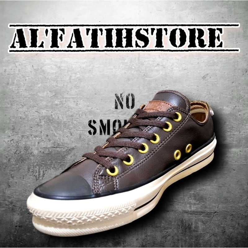 Sepatu Sneaker Converse All Star Vietnam kulit coklat gelap