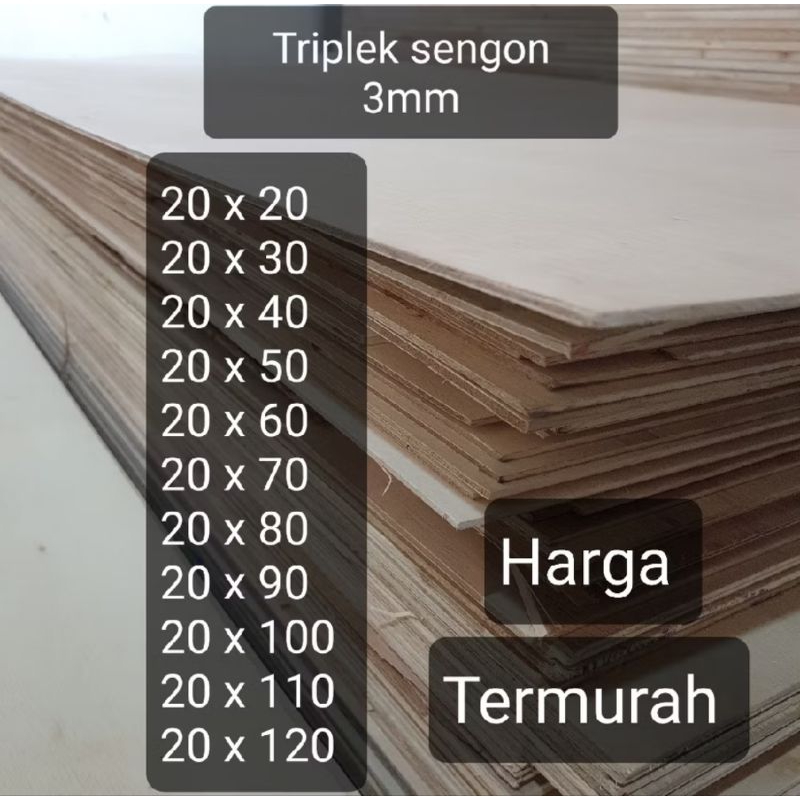 Triplek Sengon 3 MM Plywood Multiplek halus 2 sisi