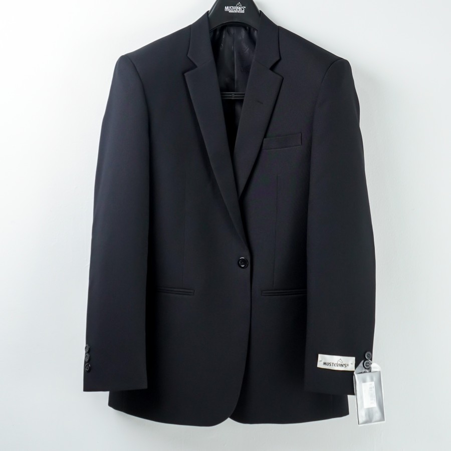 MUSTEVANS JAS BLAZER PRIA KERJA JAS FORMAL POLOS KANCING 1 100% ORIGINAL