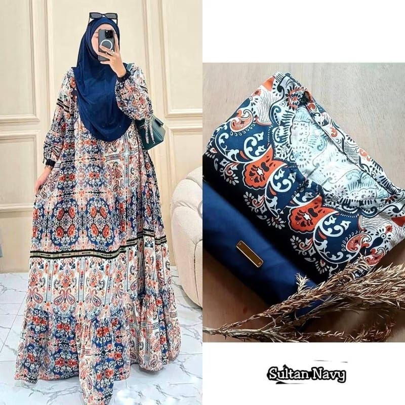 Gamis Rayon Set Hijab Bergo Kekinian Terbaru // NATASHA Set Bergo