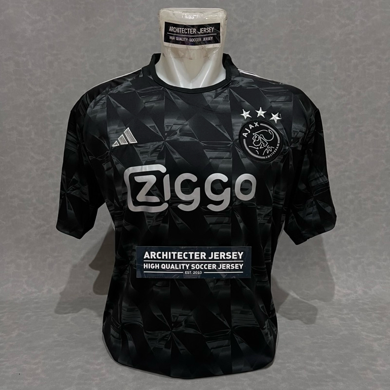 [23/24] Jersey Baju Bola Ajax Third 3rd 23/24 2023 2024 Black Hitam Grade Ori Import