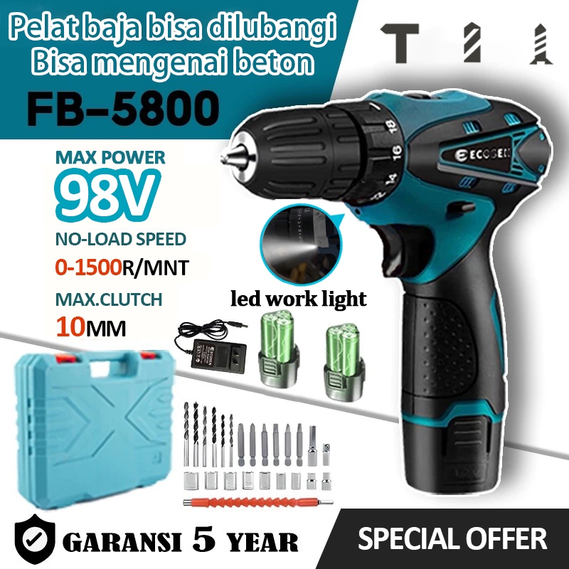 Mesin Bor Baterai Tangan 98VF /Bor Cas/Mesin Bor Baterai/Bor Baterai/Bor Cordless