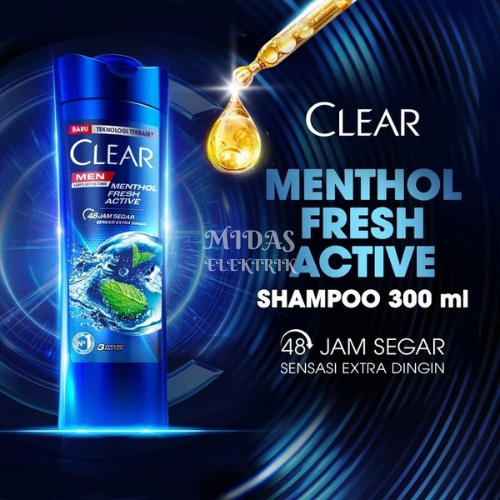 Clear Men Menthol Fresh Active Sampo Shampoo Anti Ketombe 300 ml