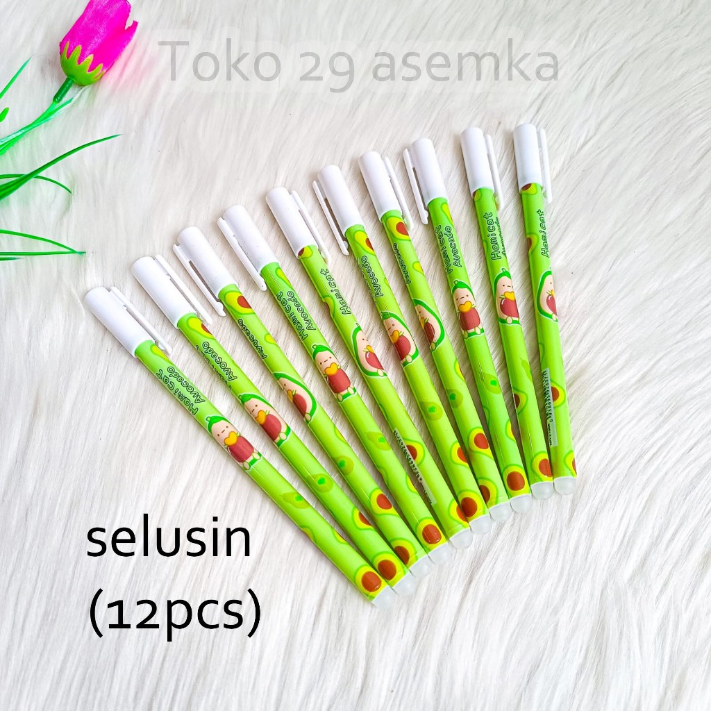 

12PCS SELUSIN PULPEN BISA DIHAPUS ODEMEI ALPUKAT ISI 12 PCS PEN ALAT TULIS BOLPOIN UNIK IMUT MURAH PEN GEL BUAH LUCU MURAH PENA