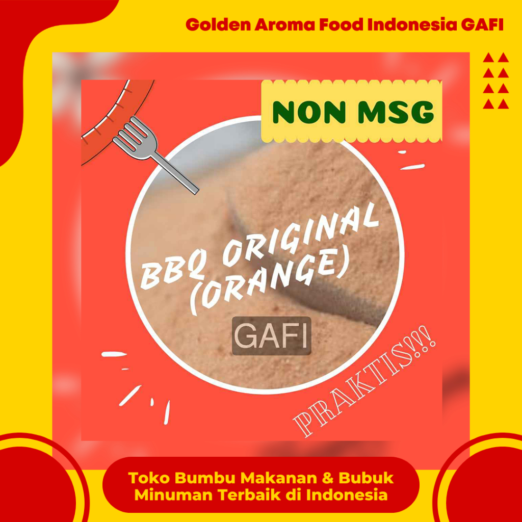 

Bumbu Tabur Rasa Barbeque Original Orange NON MSG 1 kg Enak Murah Lezat Gurih Halal, Original Orange Bbq Flavour NON MSG Seasoning Powder 1kg