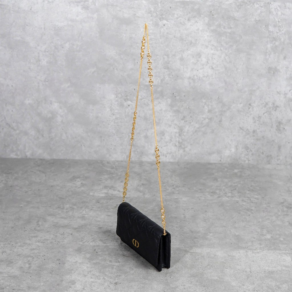 Tas CD CARO BLACK CANNAGE CALFSKIN CHAIN SHOULDER BAG 100% ORIGINAL
