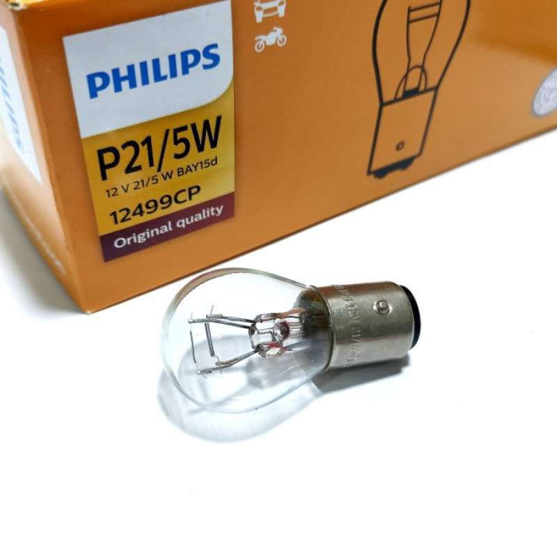 Philips Lampu stop belakang P21/5W 12V Bay15d 12499CP Original Quality