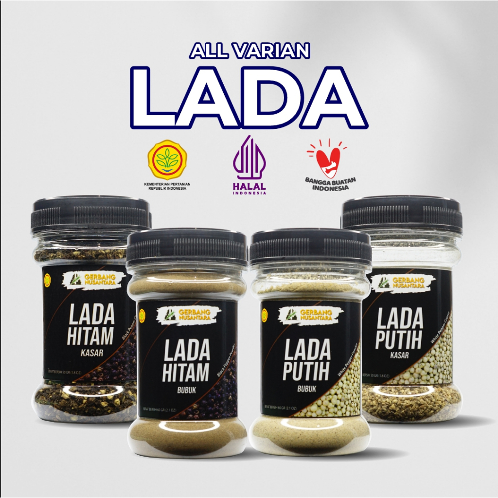 

Gerbang Nusantara - Lada Hitam Kasar Merica Putih Bubuk Bumbu Masak Dapur Rempah