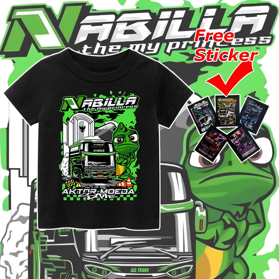 Baju Anak Bus Nabila Kaos Vektor Bus Telolet Anak Laki-Laki 1-12 Tahun