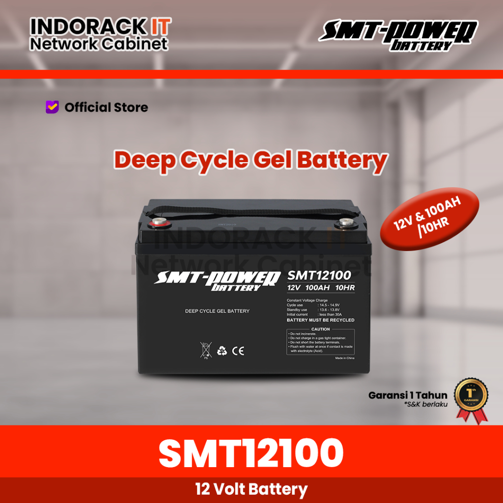 Battery 12V 100AH Baterai Aki Kering UPS SMT POWER SMT12100