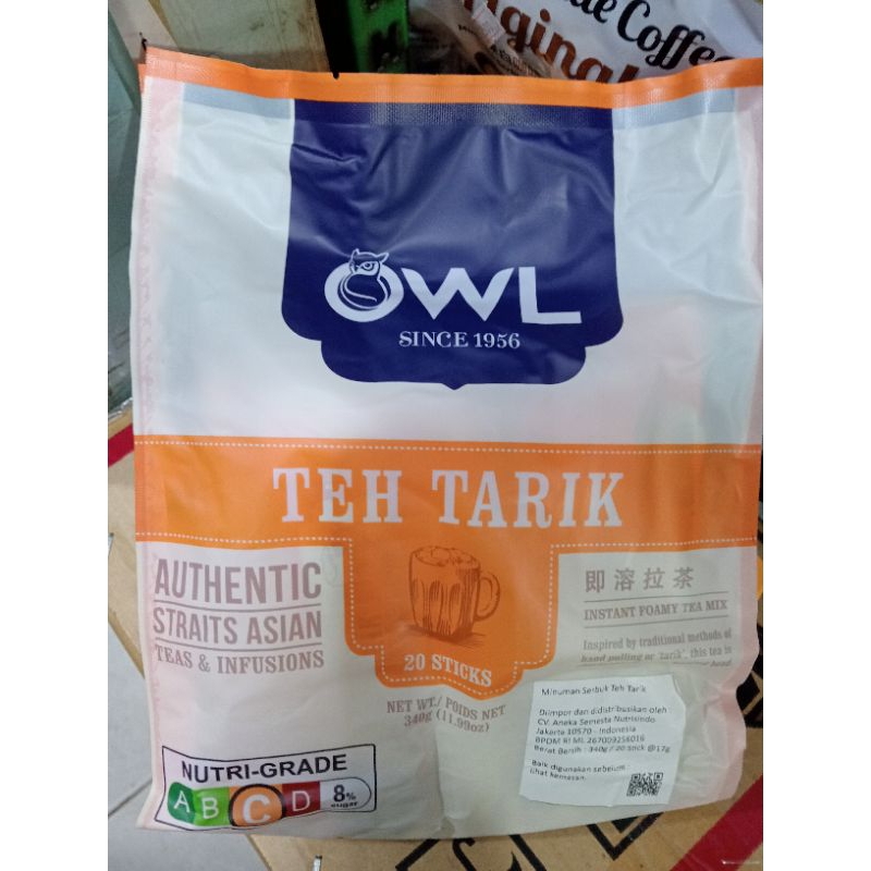 

Teh tarik instan Owl 1bgks isi 20 sachet