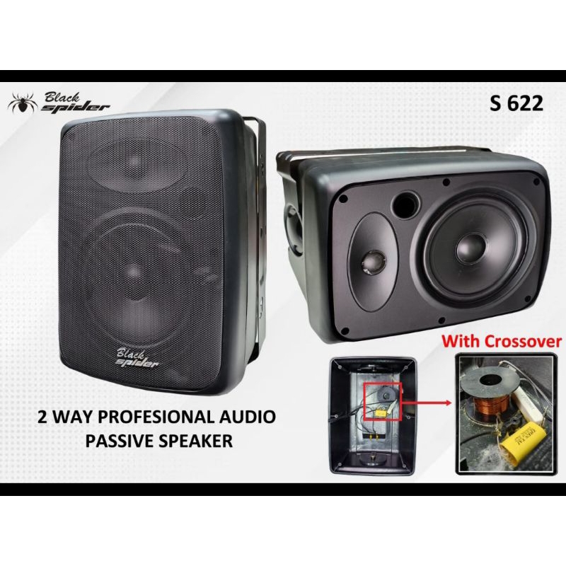 Sepasang speaker pasif Spider 6 inch