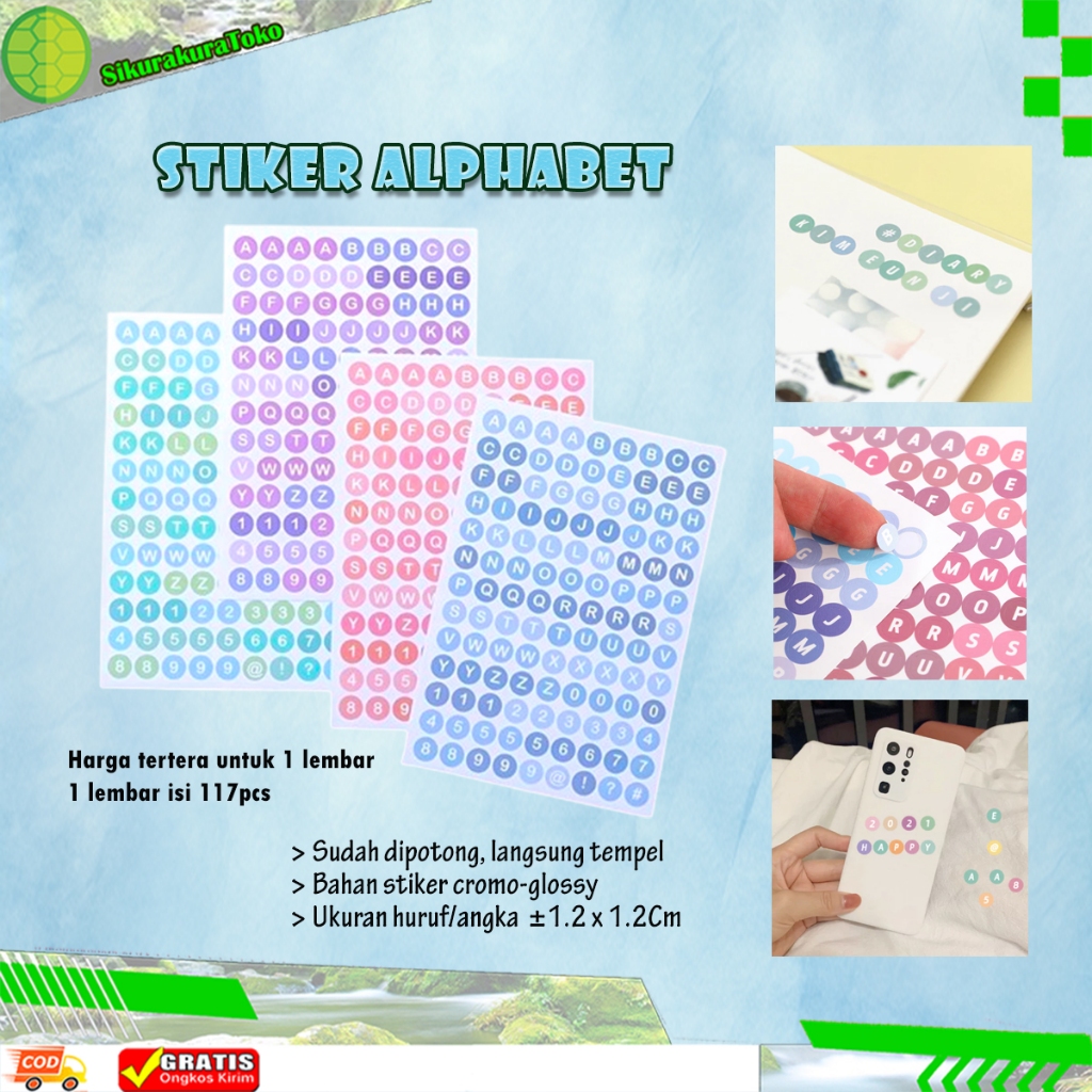 

(SKR) Stiker Huruf Deco Alphabet Untuk Diary Aesthetic Sticker Dekorasi Jurnal Scrapbook Stiker Alat Tulis Simple Hadiah Keyboard