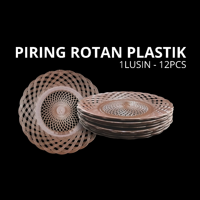[MURAH] - 1 LUSIN Isi 12PCS - PIRING ROTAN PLASTIK - PIRING LIDI PLASTIK - PIRING PLASTIK LUSINAN - 