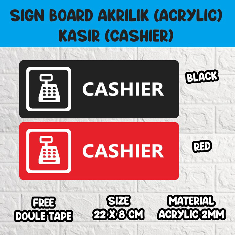 Sign Board Cashier Tempel Dinding/Sign Board Kasir