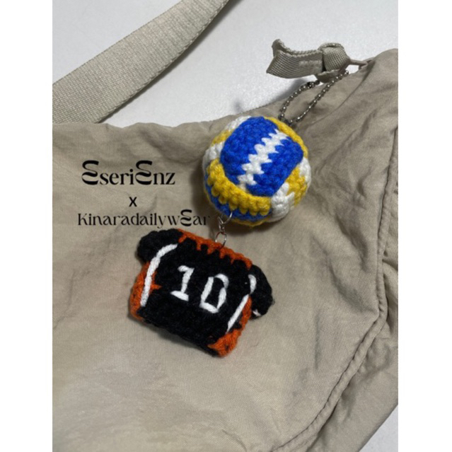 haikyuu jersey keychain crochet