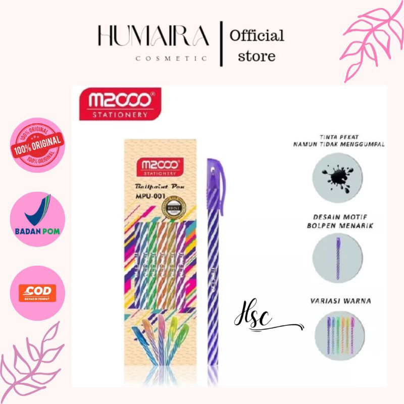 

Humaira Cosmetic - Bollpoint M2000 isi 12 pcs, 1 lusin