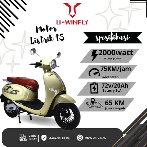 Motor Listrik Uwinfly T5 Gold Termurah 2000Watt 72V 32AH Bergaransi Resmi