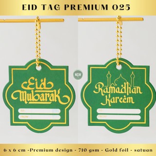 

Kartu IDUL FITRI tag eid mubarak premium uk 6cm x 6 cm tebal 710gsm hijau gold