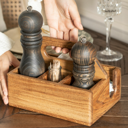 Tempat Bumbu MInimalis Kayu Jati Modern