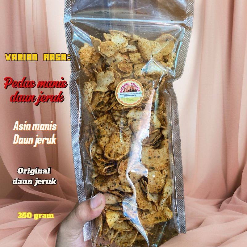 

keripik basreng khalisa kering tipis original,asin manis daun jeruk,pedas manis daun jeruk 50 gram,100 gram ,150gram,350 gram,500 gram